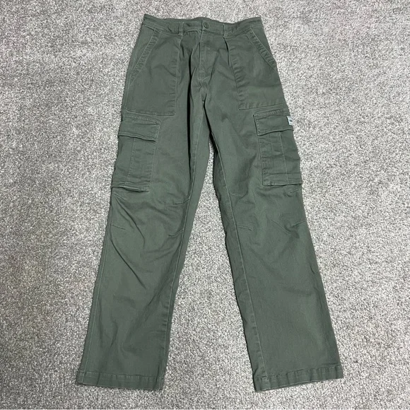 YoungLA Pants Mens 32L Green Convoy Cargo Pockets Straight Heavy Canvas 30x30 - Picture 1 of 9